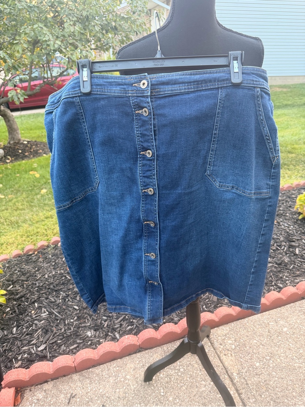 Liz Claiborne Blue Button-Front Denim Mini Skirt